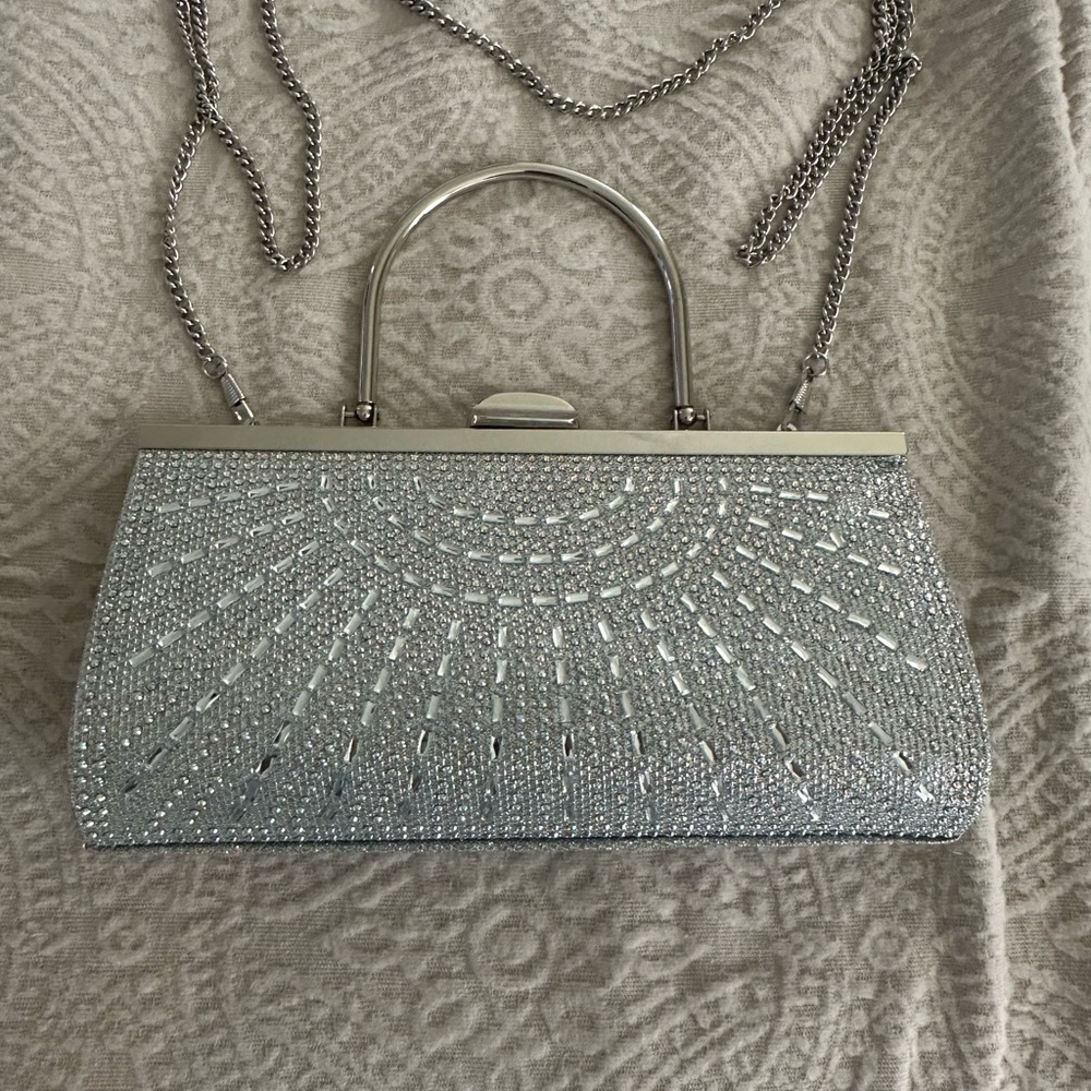Elegant Silver Evening Clutch